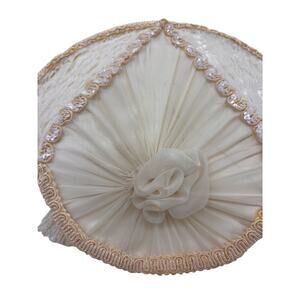 Victorian headboard reading/bed lamp w/ rosette, lace and sequins